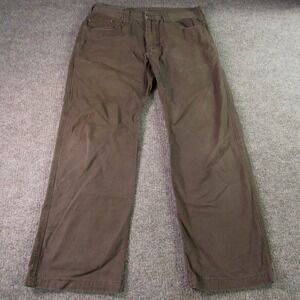 Prana Pants Mens 34x30 Brown Canvas Chinos Straight Leg‎ Outdoor Hiking Workwear
